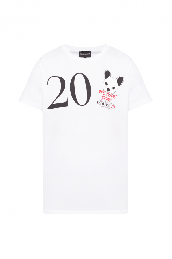 We Love Dogs #20' printed T - shirt Emporio Armani